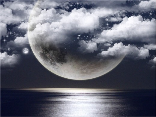 Moon and Cloud